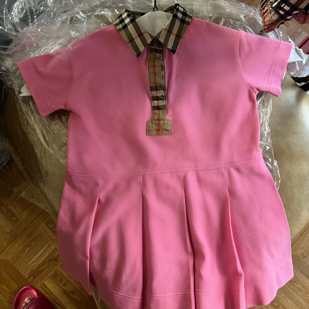 Girl's Sigrid Vintage Check Polo Shirt Dress, Size 18 month